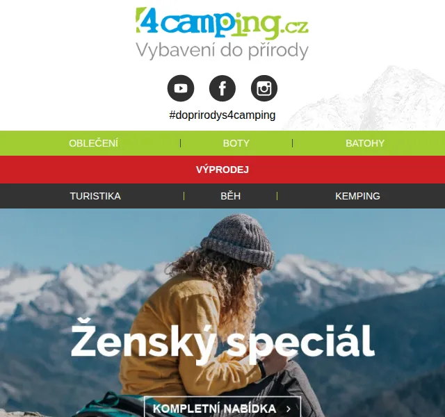 4camping: Speciál pro ženy – oblečení, boty, batohy – červen 2026 | Nuslet.cz