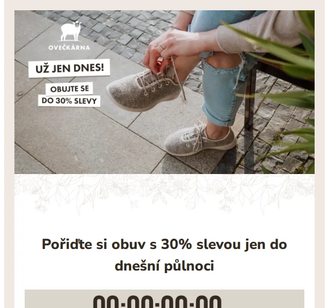 Ovečkárna: Sleva 30 % na obuv – červen 2026 | Nuslet.cz