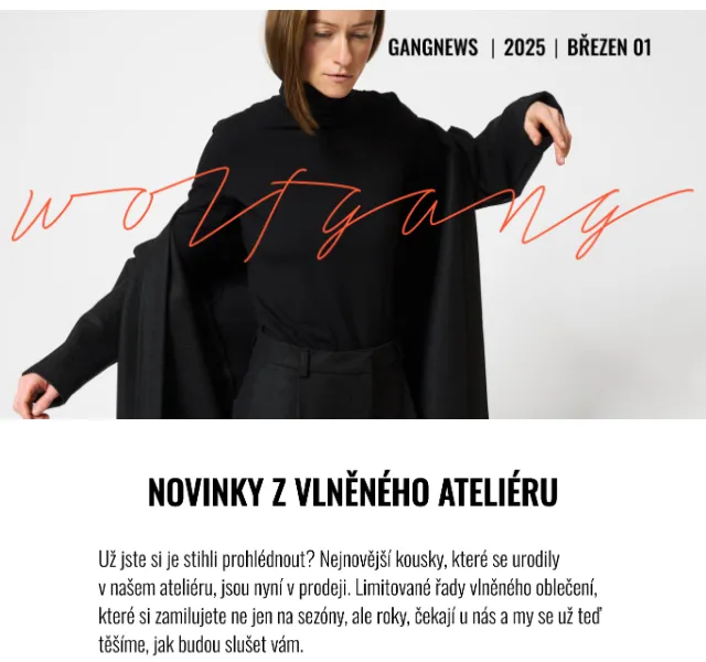 Wolfgangstore: Nová kolekce vlněného oblečení – červen 2026 | Nuslet.cz