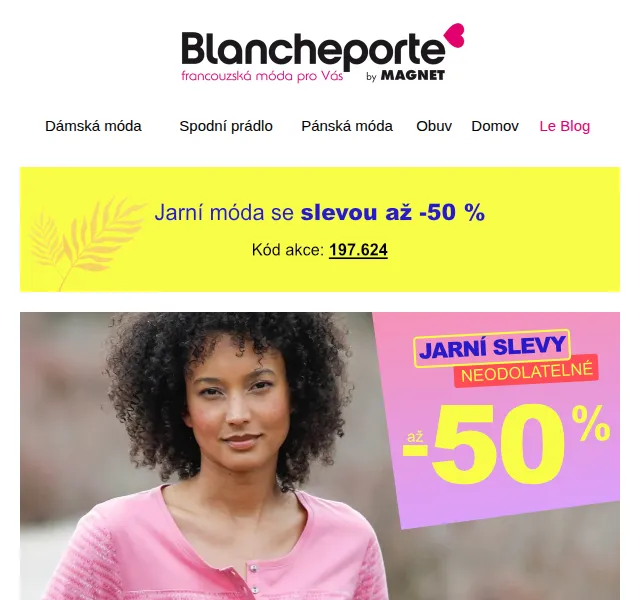 Blancheporte: Až -50 % na pevné základy šatníku – červen 2026 | Nuslet.cz