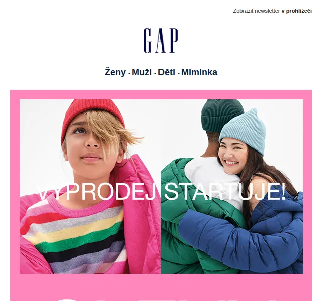 GAPstore.cz: Povánoční výprodej se slevami až 50 % – červen 2026 | Nuslet.cz