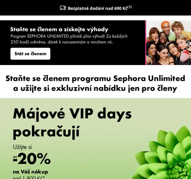 Sephora: Sleva až -40 % + VIP benefits – květen 2026