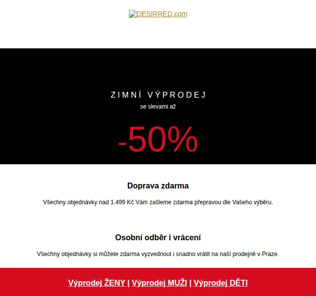 DESIRRED: Zimní výprodej se slevami až -50 % – červen 2026 | Nuslet.cz