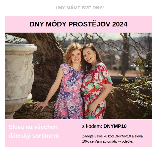 Móda Prostějov: Sleva 10 % na celý dámský sortiment – červenec 2026 | Nuslet.cz