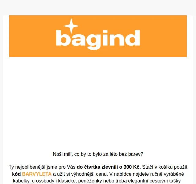 Bagind: Sleva 300 Kč na kabelky Bery, Laté a Red – červen 2026 | Nuslet.cz