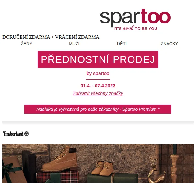 Spartoo.cz: až -50 % na Timberland, Esprit – červen 2026 | Nuslet.cz