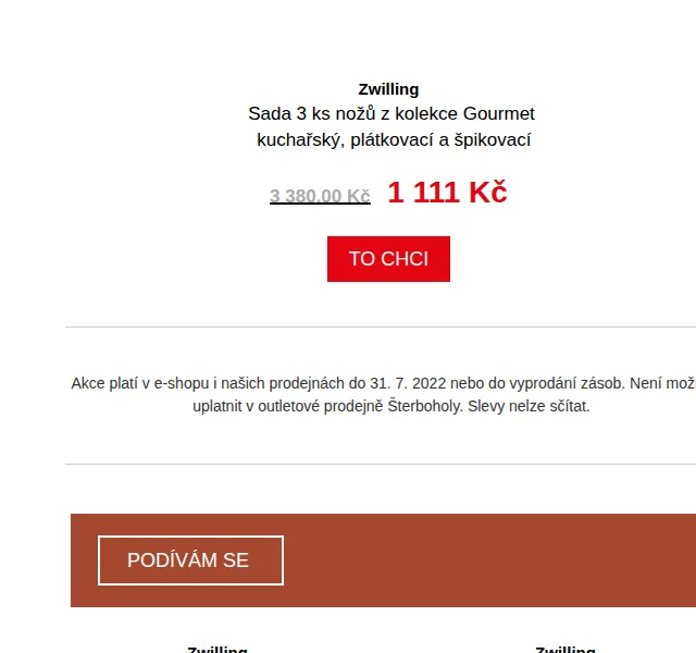 Potten & Pannen: Zwilling sada nožů Gourmet za 1 111 Kč – červen 2026 | Nuslet.cz