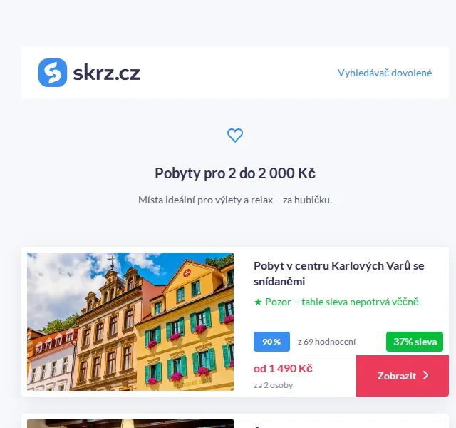 Vánoce na Skrz: Pobyty do 2 000 Kč – červen 2026 | Nuslet.cz