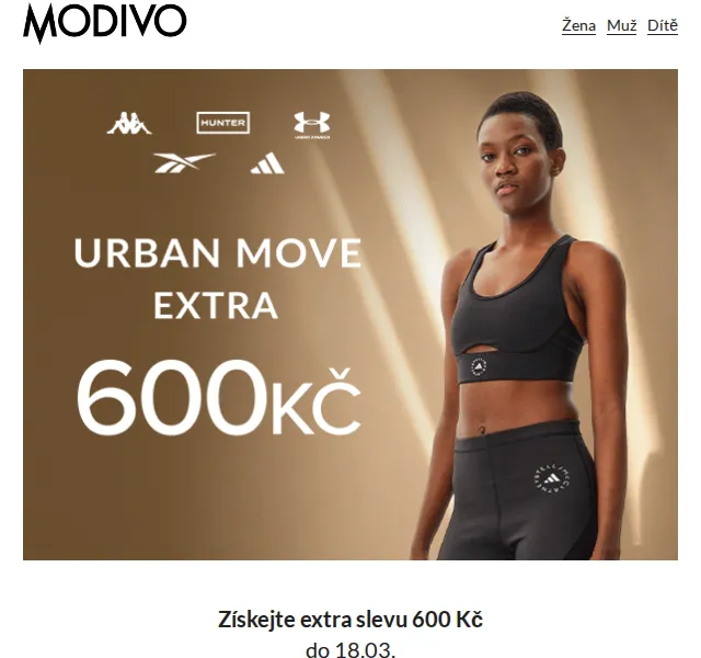 Modivo: -600 Kč na sportovní outfit – červen 2026 | Nuslet.cz