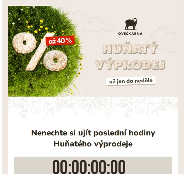 Ovečkárna: Huňatý výprodej až -40 % – červen 2026 | Nuslet.cz