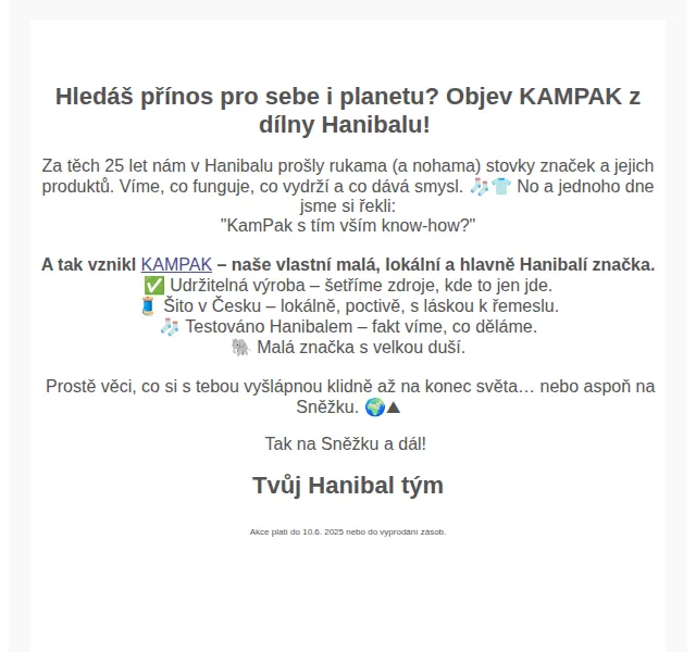 Hanibal: KAMPAK udržitelná móda – červen 2026 | Nuslet.cz
