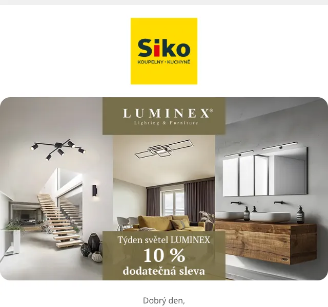 SIKO: Osvětlení -10 % + podlahy -20 % – září 2026