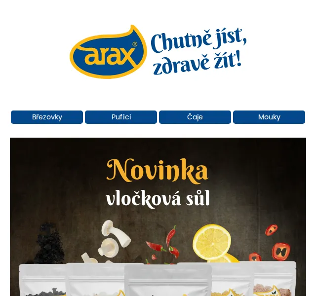 Potraviny Arax: exkluzivní vločkové soli – červen 2026 | Nuslet.cz