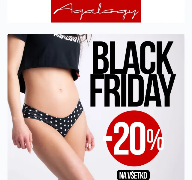 Nohavičky Aqalogy: -20% BLACK FRIDAY – duben 2026