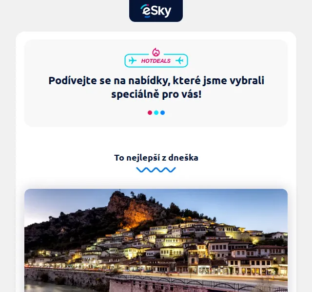 eSky.cz: Tirana od 638 Kč, Paříž od 858 Kč – červen 2026 | Nuslet.cz