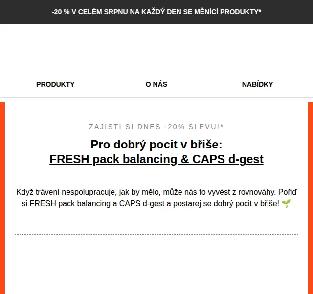 RINGANA: -20 % na FRESH pack balancing a CAPS d-gest – červen 2026 | Nuslet.cz