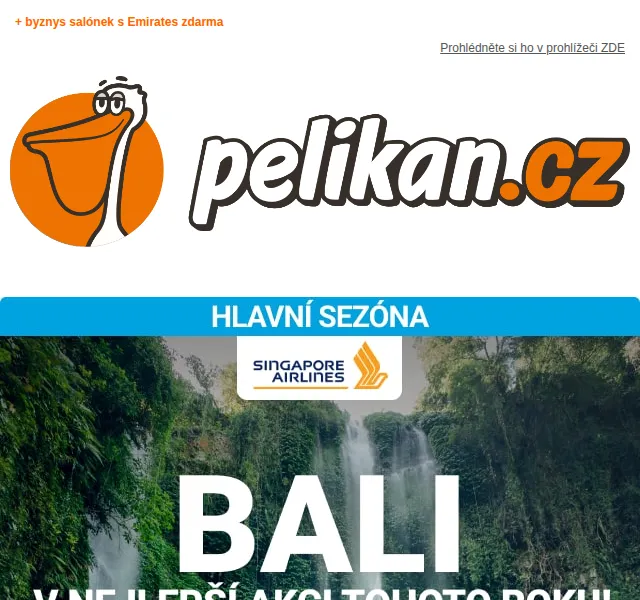 ✈ Pelikan.cz: Bali z Prahy od 15 990 Kč – červen 2026 | Nuslet.cz