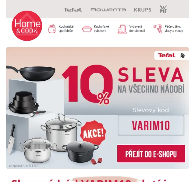 Home & Cook: Extra 10% sleva na nádobí Tefal – červenec 2026 | Nuslet.cz