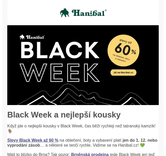 Hanibal.cz: Black Week slevy až 60 % – červenec 2026 | Nuslet.cz