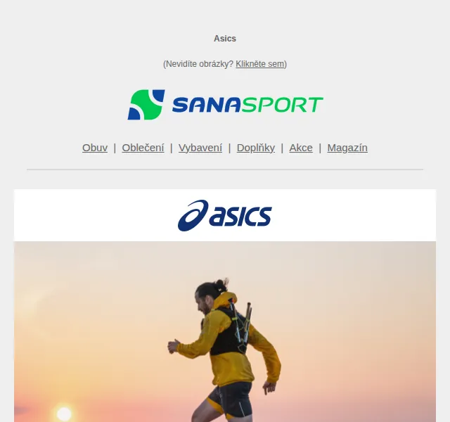 Sanasport: Asics běžecká obuv a oblečení se slevou až 46 % – červen 2026 | Nuslet.cz