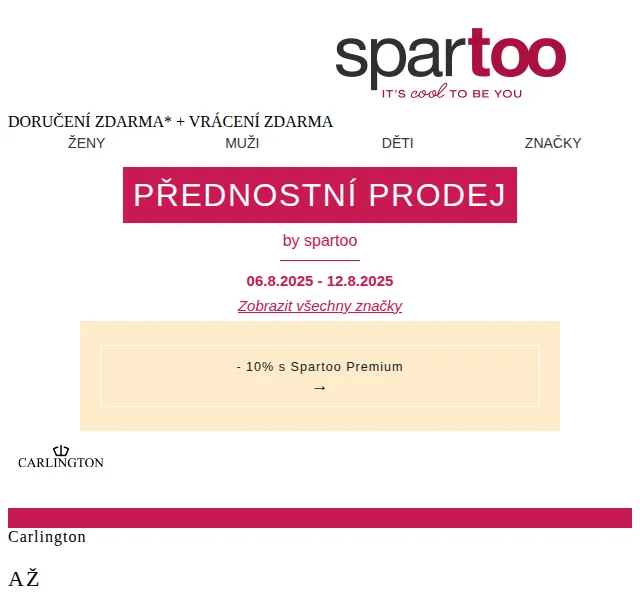 Spartoo: Sleva až -70 % na JDY, Carlington, EA7 a Vero Moda – červen 2026 | Nuslet.cz