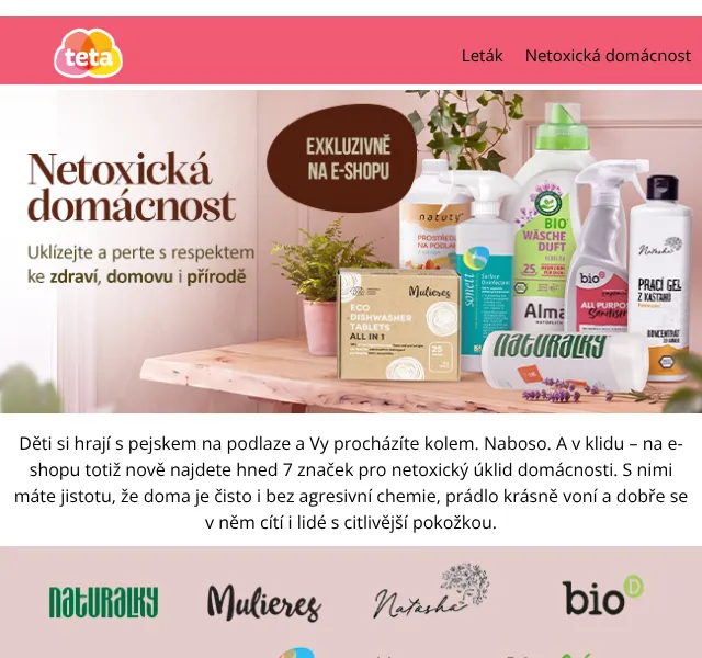 Teta drogerie: 7 značek na čistou domácnost – září 2026