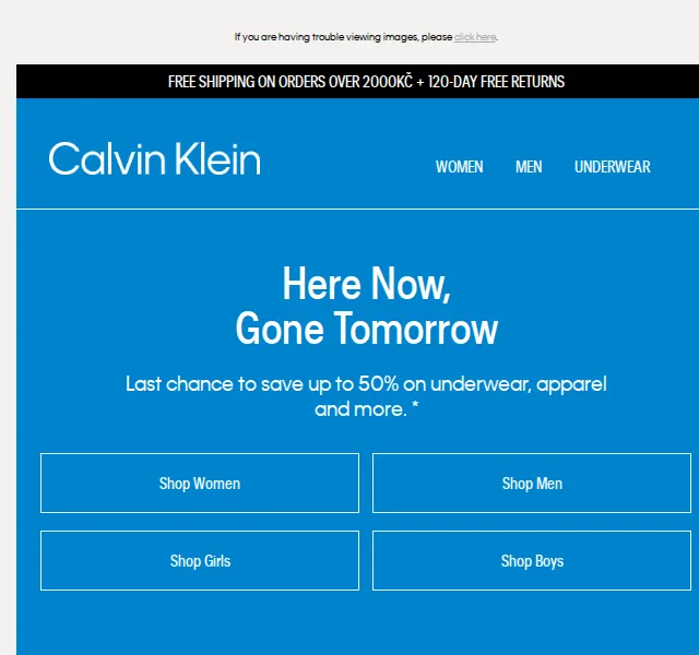 Calvin Klein: Mid-Season Sale 50% sleva – červen 2026 | Nuslet.cz