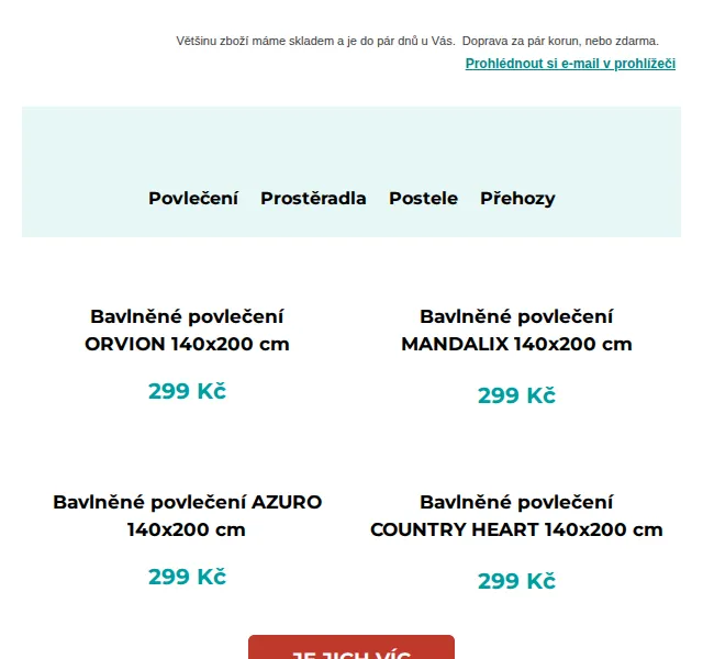 Výprodej povlečení: Slevy až 299 Kč – červen 2026 | Nuslet.cz