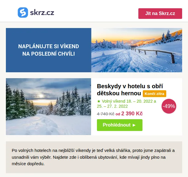 Skrz: Sleva 49% na pobyt v Beskydech – červen 2026 | Nuslet.cz