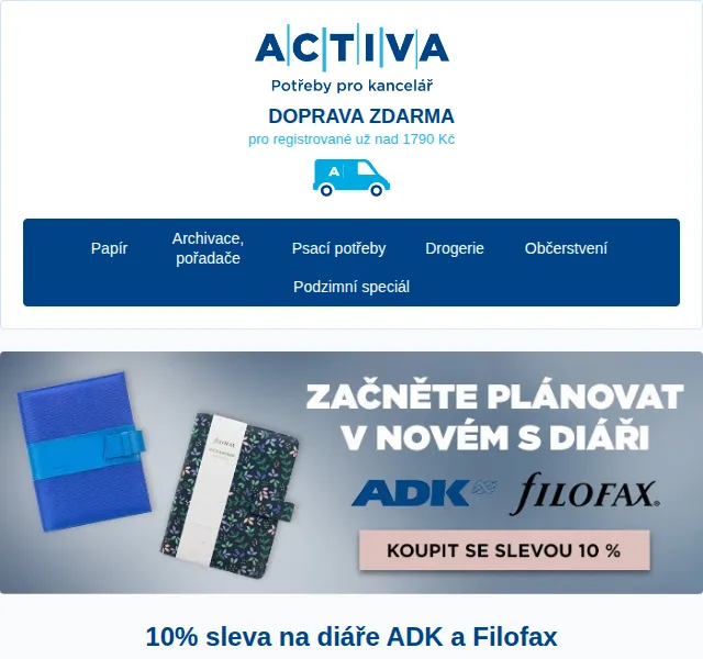 obchod.activa.cz: Sleva 15 % na kalendária Filofax a ADK – červen 2026 | Nuslet.cz