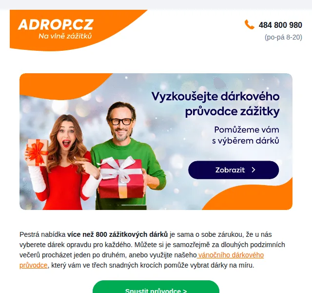 Adrop: Dárkové balení zdarma a 800+ zážitků – červen 2026 | Nuslet.cz