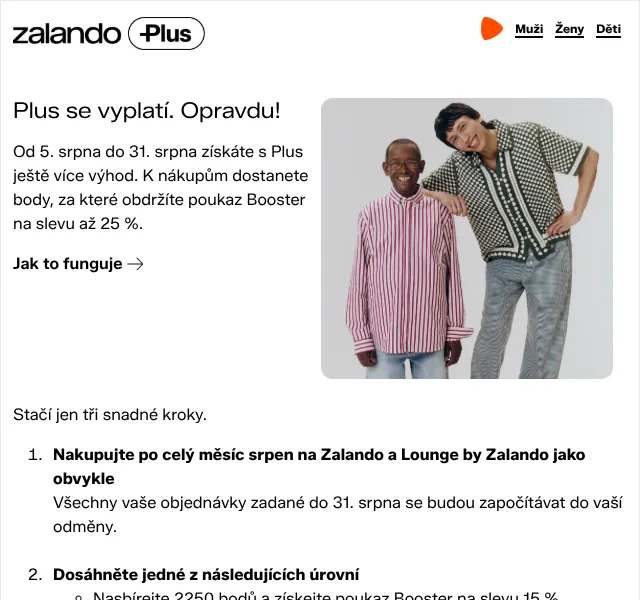 Zalando: až 25 % sleva za body – srpen 2026