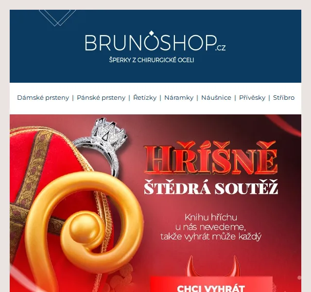 BRUNOshop.cz: Soutěž o šperky z chirurgické oceli zdarma – červenec 2026 | Nuslet.cz