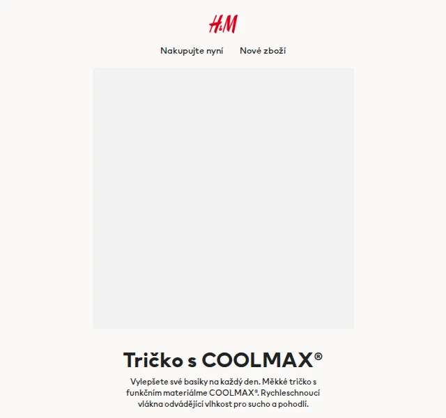 H&M: Tričko COOLMAX® za 249 Kč – červen 2026 | Nuslet.cz