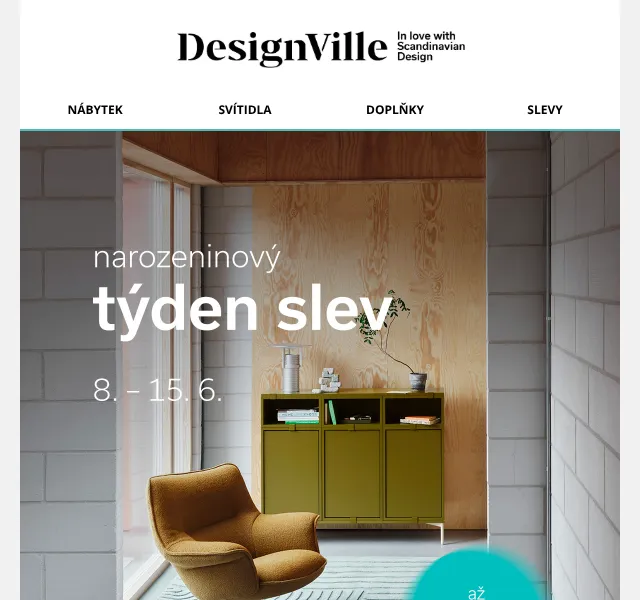 DesignVille: slevy až 20 % na nábytek a design – červen 2026