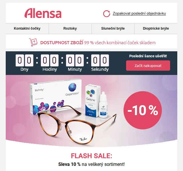 Alensa: SLEVA 10 % na celý nákup – červenec 2026 | Nuslet.cz