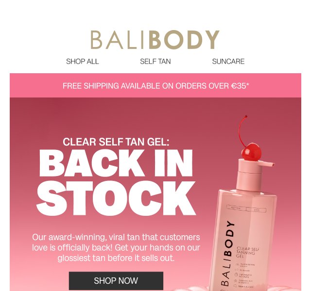 Bali Body: Clear Self Tan Gel – duben 2026 | Nuslet.cz