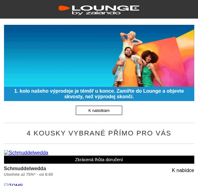 Lounge by Zalando: Sleva až 75 % na TOMS, Esprit a další – červen 2026 | Nuslet.cz