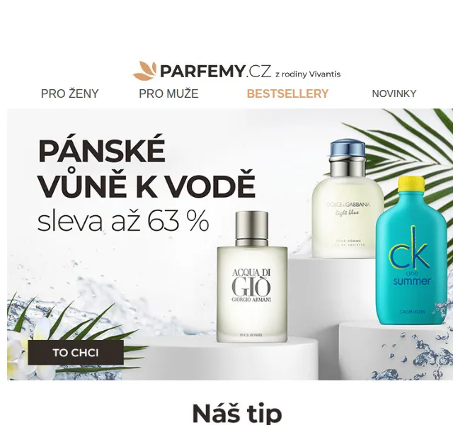 Parfemy.cz: Pánské vůně k vodě se slevou až 63 % – červen 2026 | Nuslet.cz