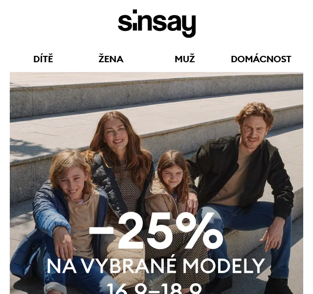Sinsay: -25 % na vybrané produkty – červen 2026 | Nuslet.cz