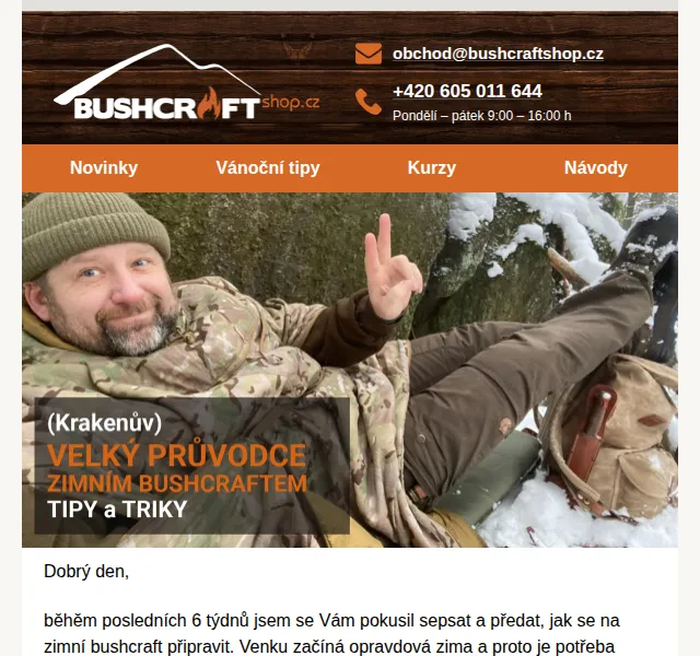 Bushcraftshop: Velký průvodce zimním bushcraftem – červen 2026 | Nuslet.cz