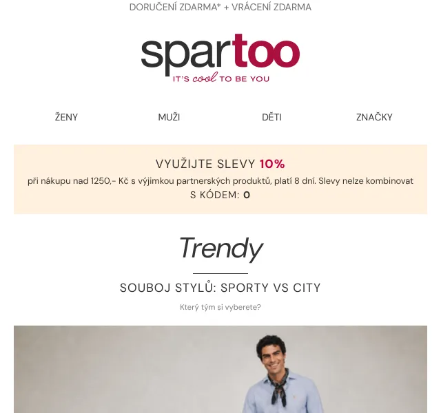 Spartoo.cz: Slevy 10 % – Nike, Adidas, Birkenstock – září 2026