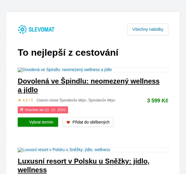 Slevomat: Dovolená ve Špindlu s neomezeným wellness od 1 190 Kč – červen 2026 | Nuslet.cz