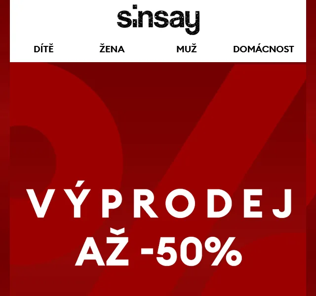 Sinsay: Výprodejové šílenství – až -50 % na módu – červen 2026 | Nuslet.cz