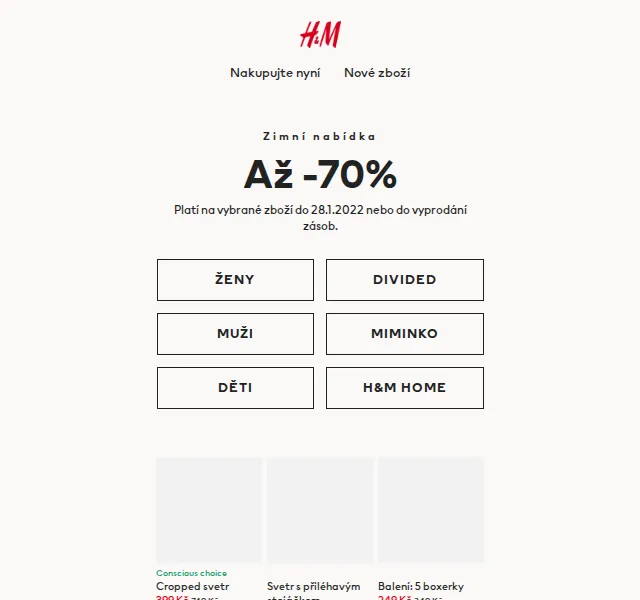 H&M Fashion: Zimní nabídka až -70 % – červen 2026 | Nuslet.cz