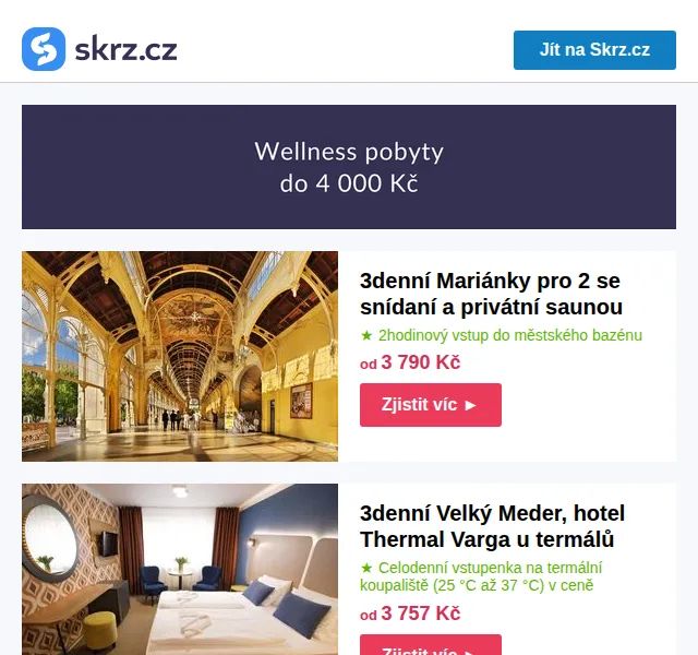 Vánoce na Skrz: Wellness pobyty od 2 299 Kč – červen 2026 | Nuslet.cz