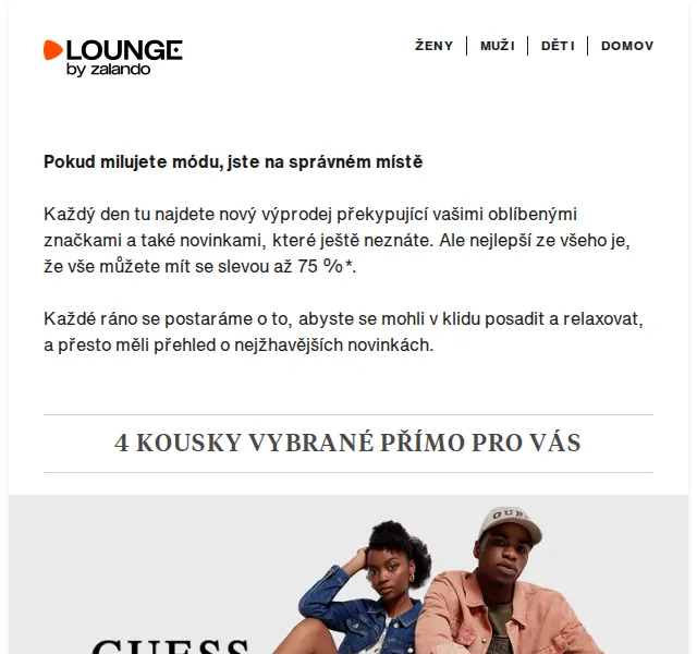 Lounge by Zalando: Guess, CMP & Barbour – slevy až 80 % – červen 2026 | Nuslet.cz