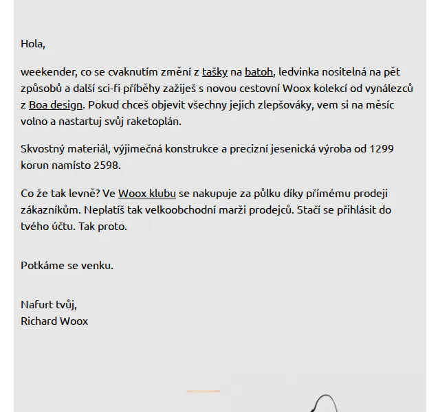 Richard Woox: Cestovní kolekce od 1299 Kč – červen 2026 | Nuslet.cz