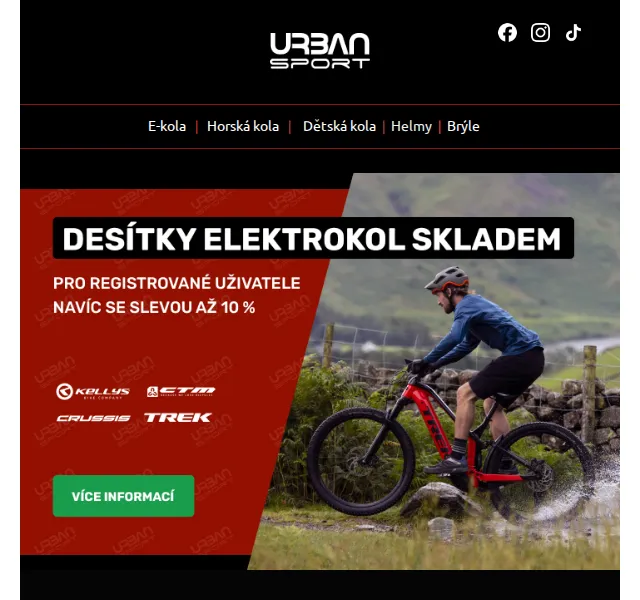 Urban Sport: Sleva 10% na elektrokola – až 14 000 Kč – červen 2026 | Nuslet.cz