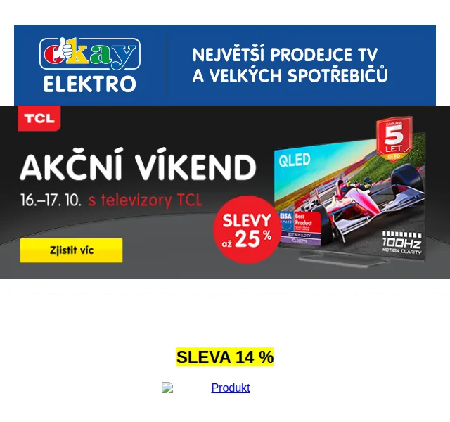 OKAY: AKČNÍ VÍKEND – TV se slevou až 25 % – červen 2026 | Nuslet.cz
